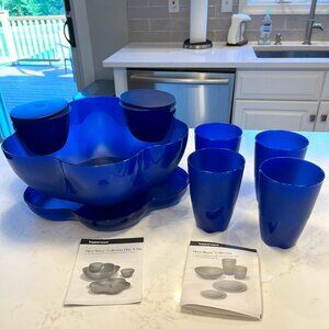 Never Used Tupperware Open House Collection Chip 'N Dip and Tumbler Set